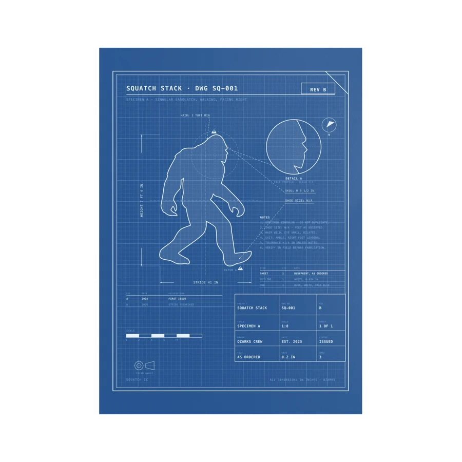 Spec Sheet Sasquatch Poster