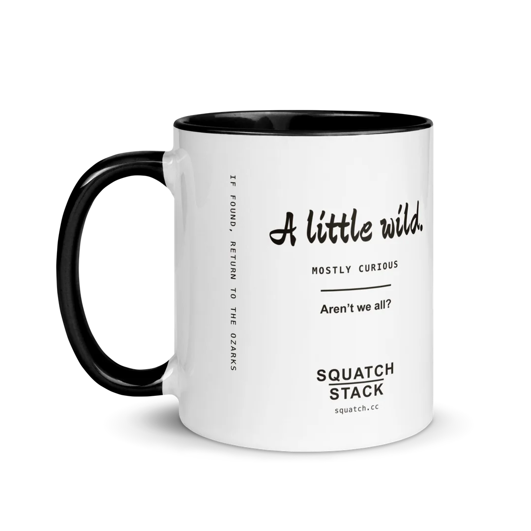 The A Little Wild mug, handle on the left.