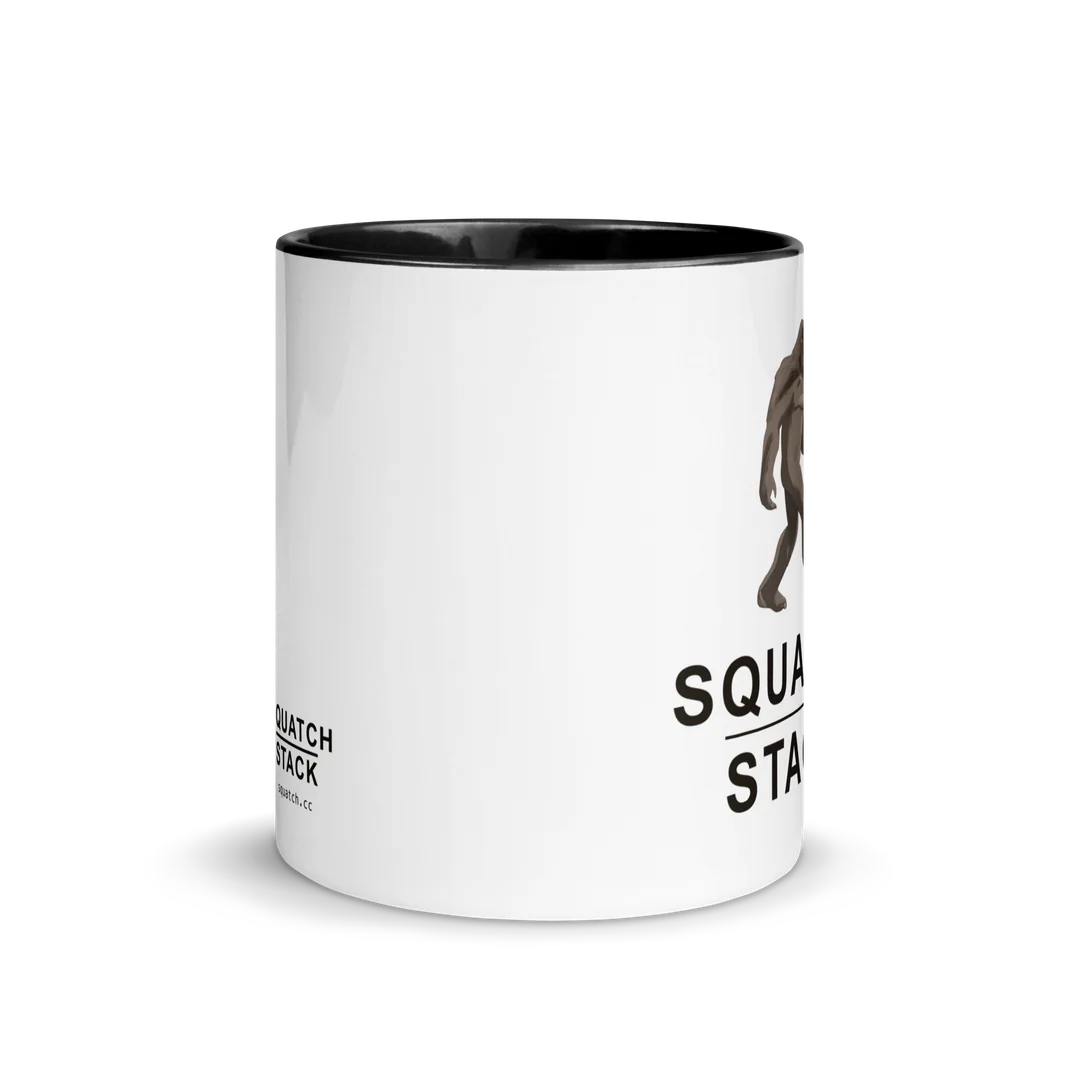 The Founder mug, handle behind.
