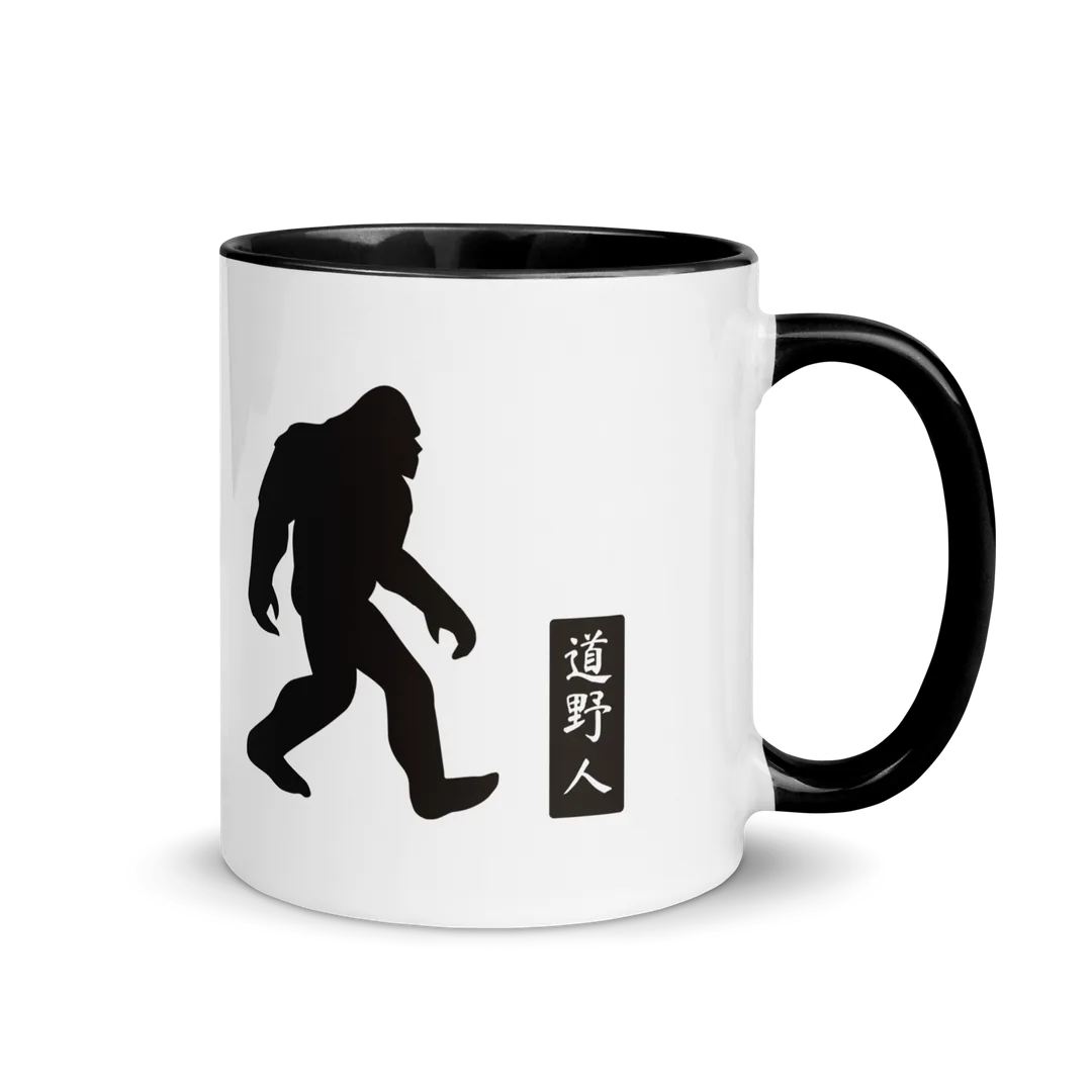 The 道野人 mug, handle on the right.